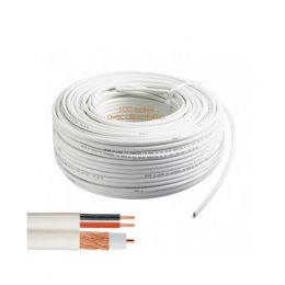 100 m câble coaxial RG59 BLANC